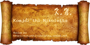 Komjáthi Nikoletta névjegykártya