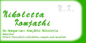 nikoletta komjathi business card
